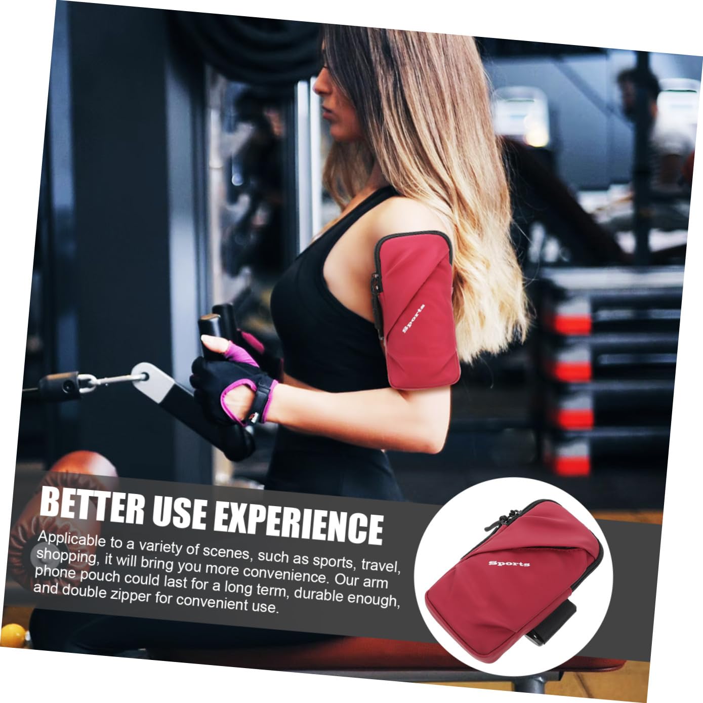 jojofuny 4pezzi Bracciale Elastico Per Smartphone Borsa Da Braccio Per Sport All Aperto Per Running e Fitness Design Leggero e Traspirante