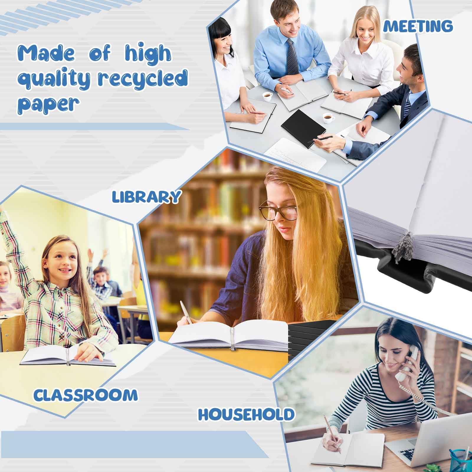 Henoyso 8 cuadernos en blanco A5 a granel, 100 hojas/200 páginas, libro en blanco, tapa dura, cuaderno de bocetos sin forro, tapa kraft para escribir, dibujar, para estudiantes, escuela, oficina, 8.3