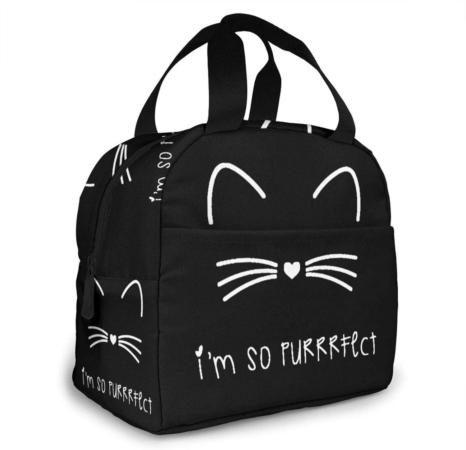Black Cat Lunch Bag for Women Insulated Lunch Box with