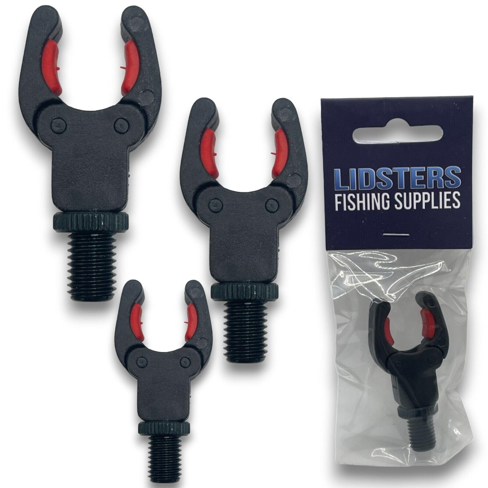 3 x LFS Rod Rests Self Adjusting Secure Rod Back Butt Rest Carp Fishing (3 x Red Rests)
