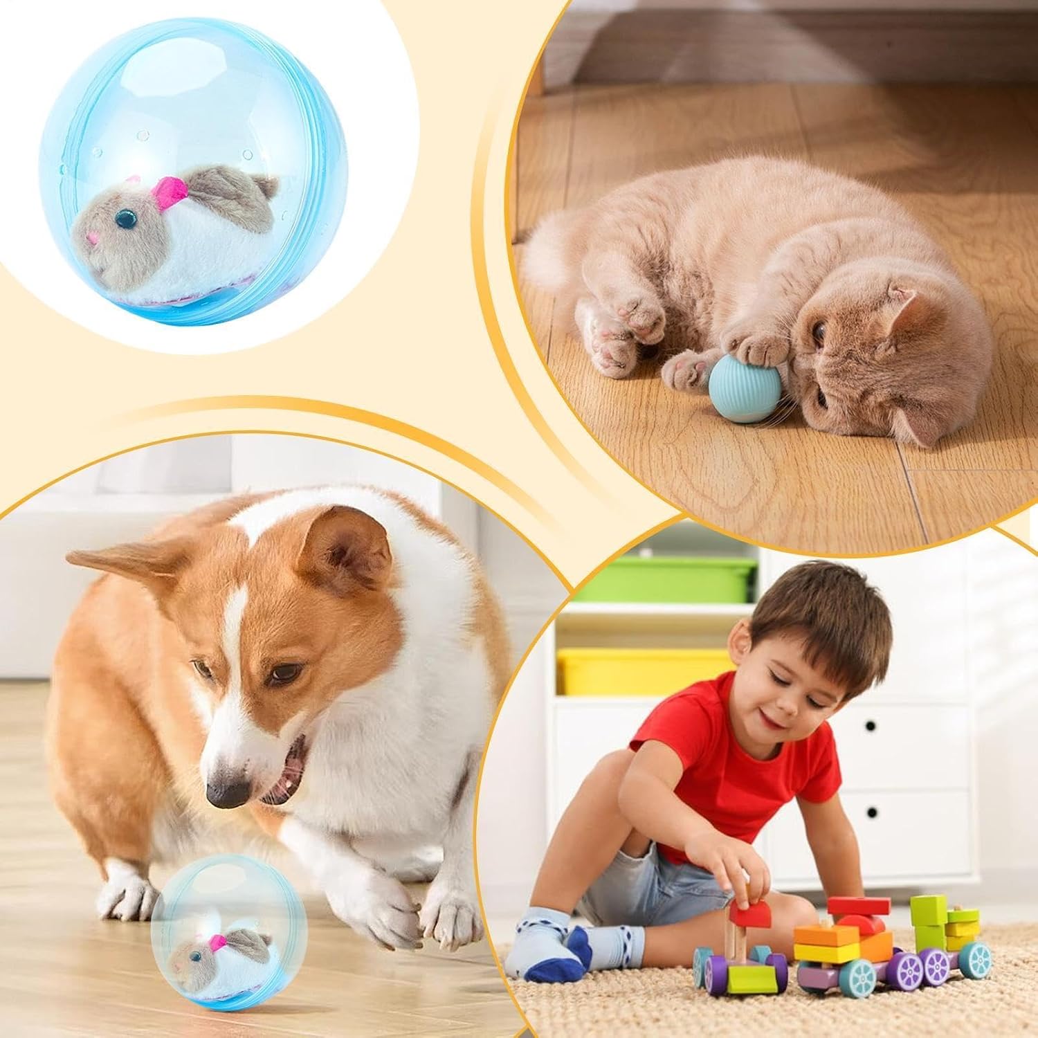 Cat Rolling Ball Toy Smart Cute Enrichment Interactive image 5