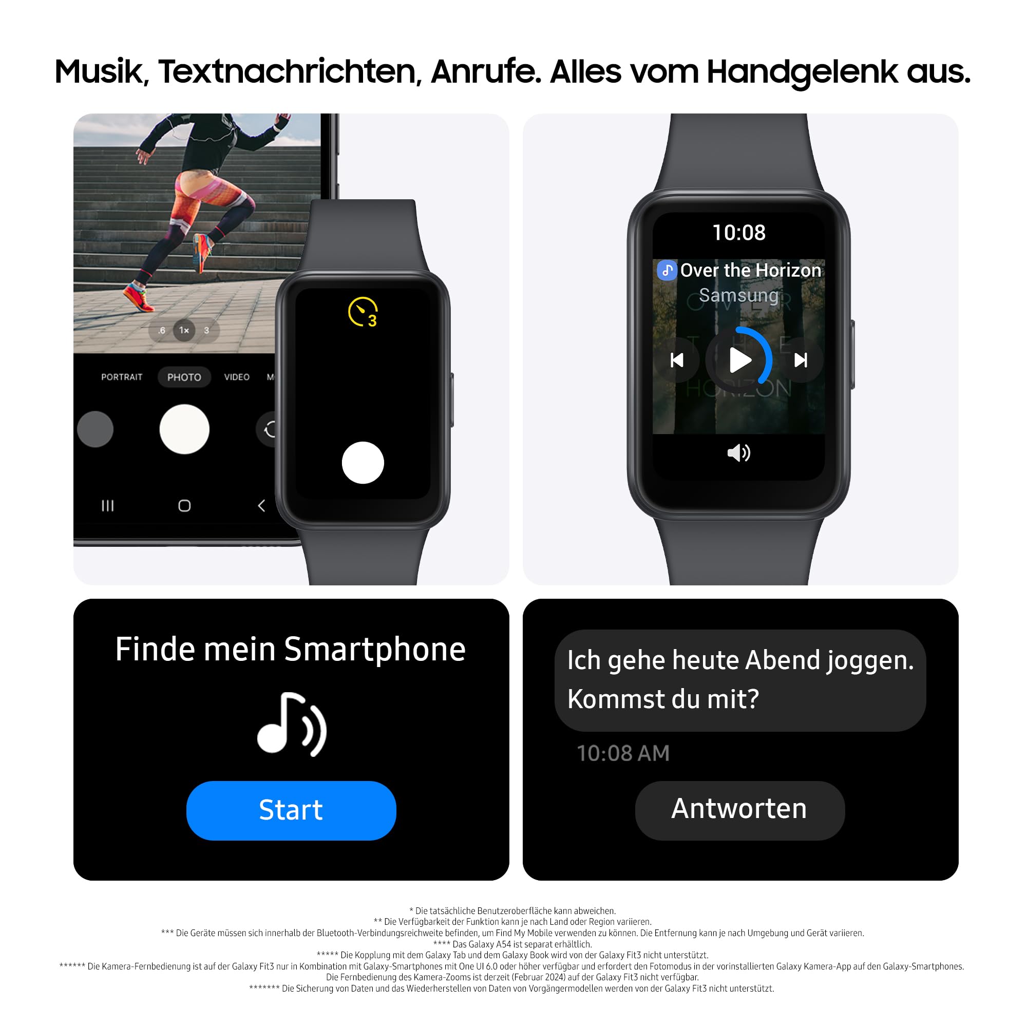 Samsung Galaxy Fit3 Smartwatch, Fitness-Uhr als Fitness Tracker und Aktivitätstracker, Gray, Inkl. 36 Monate Herstellergarantie [Exklusiv bei Amazon]