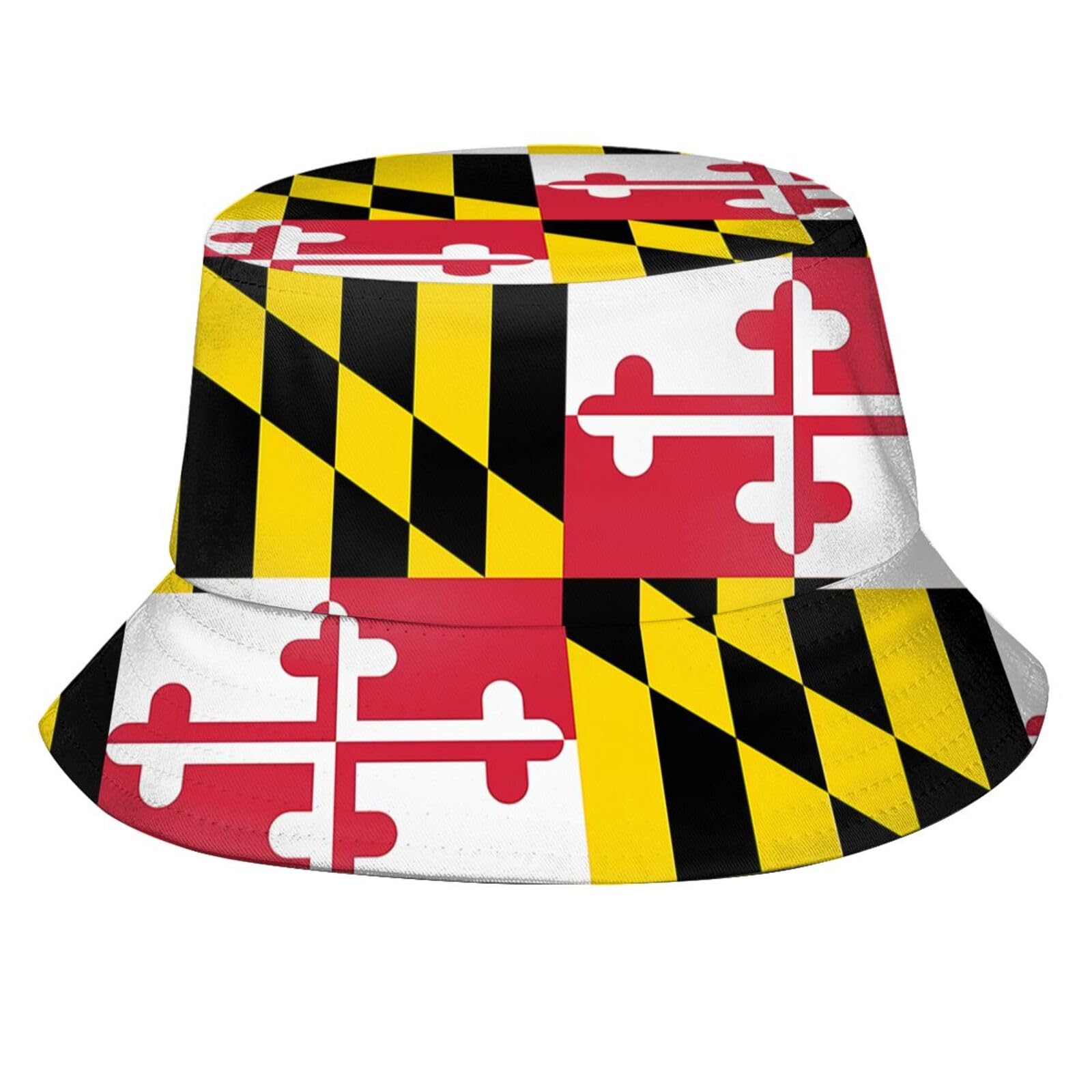 LVGOOKI Cute Maryland Flag Bucket Hat Women Men Summer Travel Sun Beach Cap Outdoor USA Flag Fisherman Hat