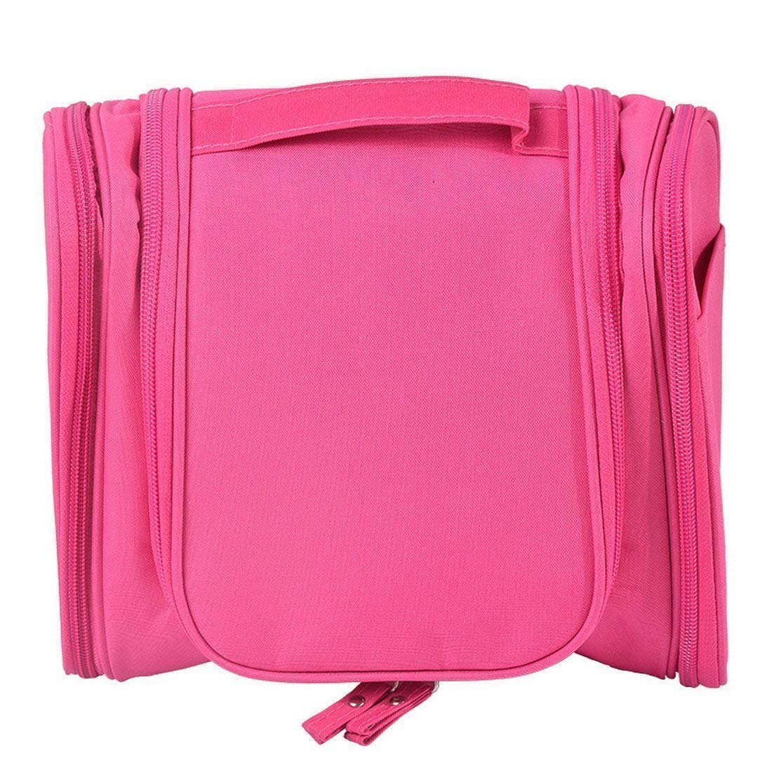 Egab Polyester Toiletry Bags (Pink_pink double zip bag)