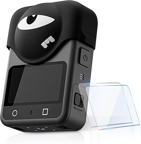 STARTRC PHOTO Juego de película protectora de pantalla (paquete de 2) y tapa de lente para accesorios OSMO 360, película de pantalla LCD de vidrio