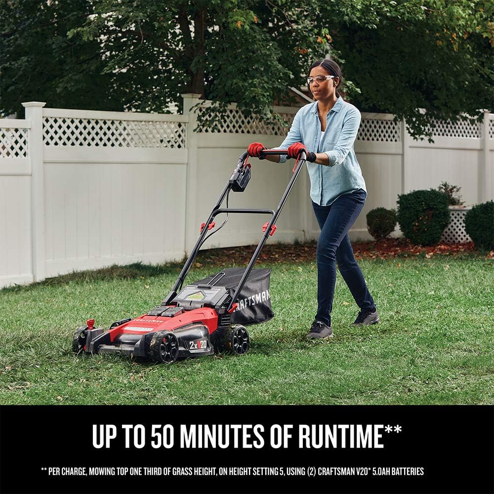 review CRAFTSMAN CMCMW220P2 V20* 2x20V 20 in. Brushless Cordless Push Mower