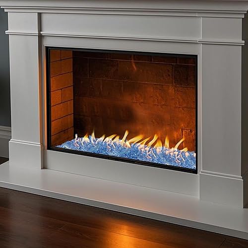 Miniatura 6 de Skyflame Vidrio de fuego regular de alto brillo de 10 libras para hoguera, chimenea, jardín, paisajismo, azul pacífico, tamaño de 14 pulgadas