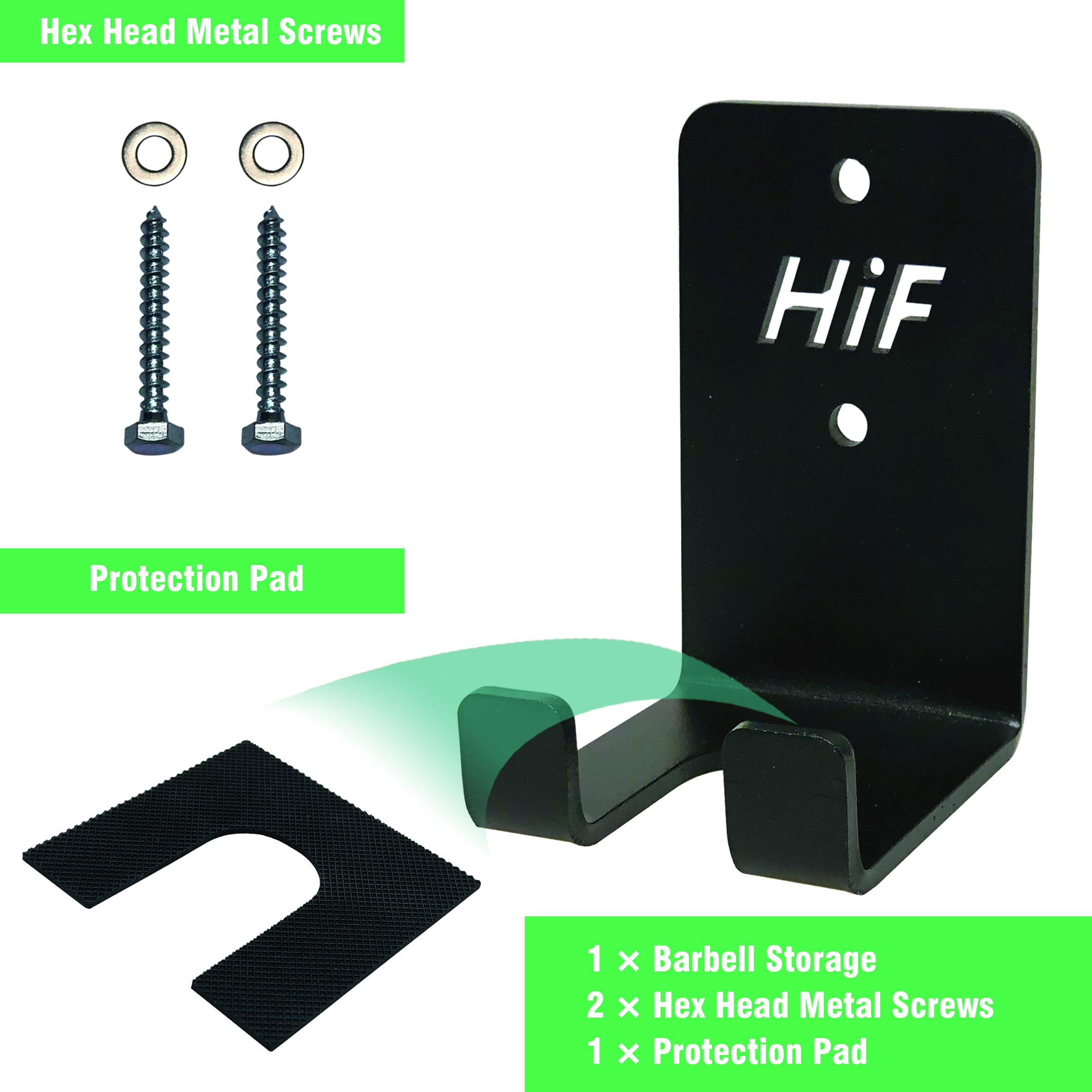 Olympic Barbell Hanger,Garage Gym Bar Wall Rack,Vertical Barbell Mount Rack,Space Saving Commercial or Home Gym Accessory,Holds Under 33mm Bar Size (Black 1 Hook)