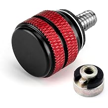 Wsays Seat Bolt Mount Screw Oxidized Black with Red and Rear Fender Seat Nut Base 1/4"-20 Thread Compatible with Harley Touring Sportster Dyna Softail Street and Trike 1986-2025 Models