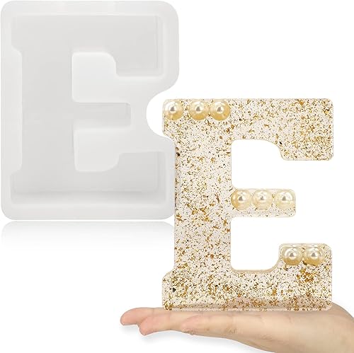 Miniatura 22 de Gartful Moldes de letra grandes de 7 pulgadas para resina, molde de resina epoxi 3D de alfabeto capital A, moldes de letra de resina gruesa de A a Z