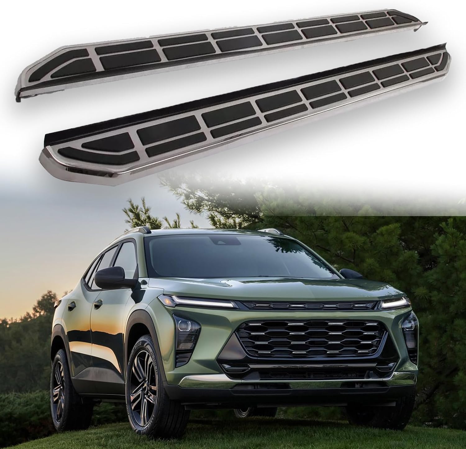 2Pcs Pedal Nerf Bars Side Steps Fits for Chevrolet All-New TRAX 2023 2024 2025 Running Boards