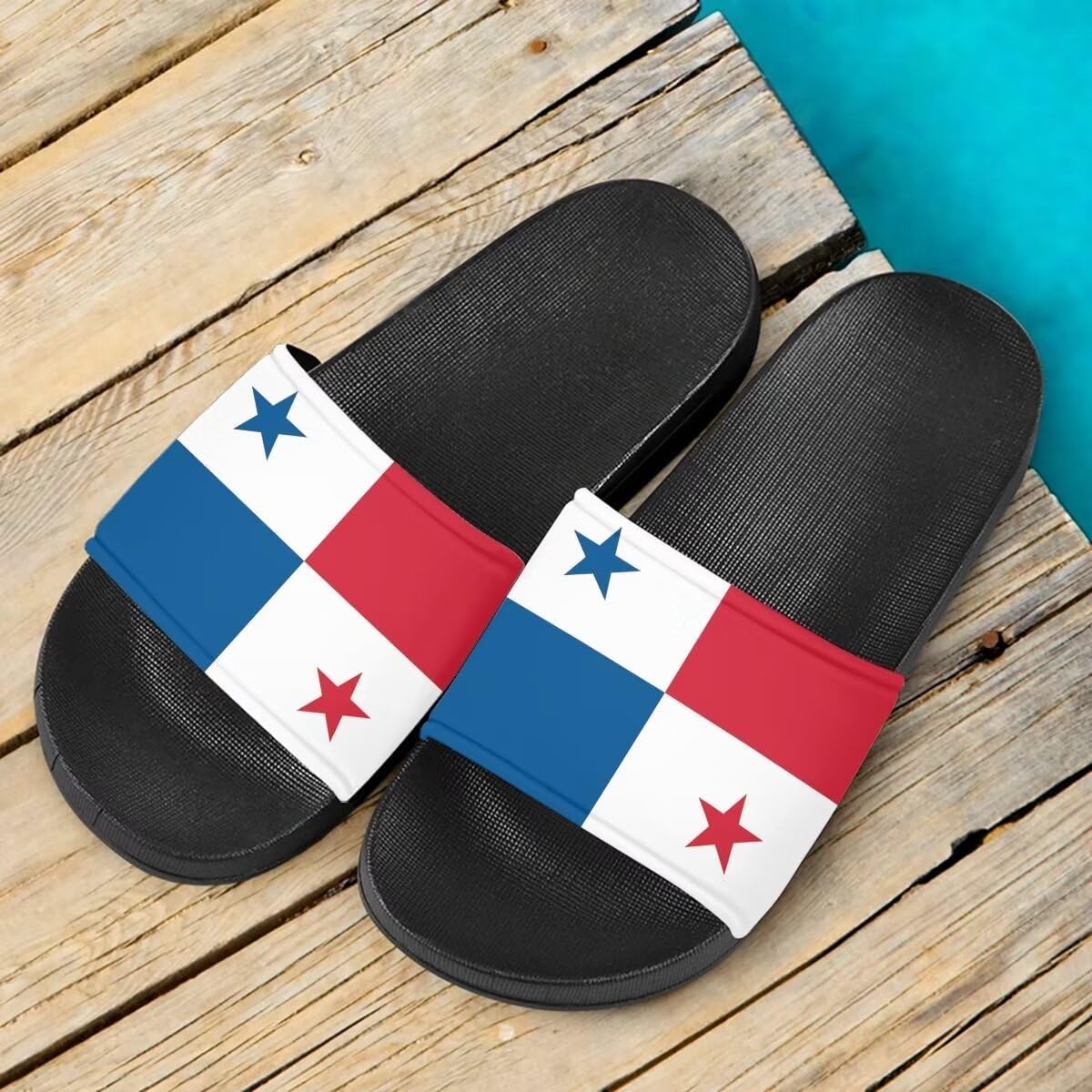 Howilath North American Countries Flag Sandals for Women Comfort Non Slip House Shower Shoes Summer - Image 3