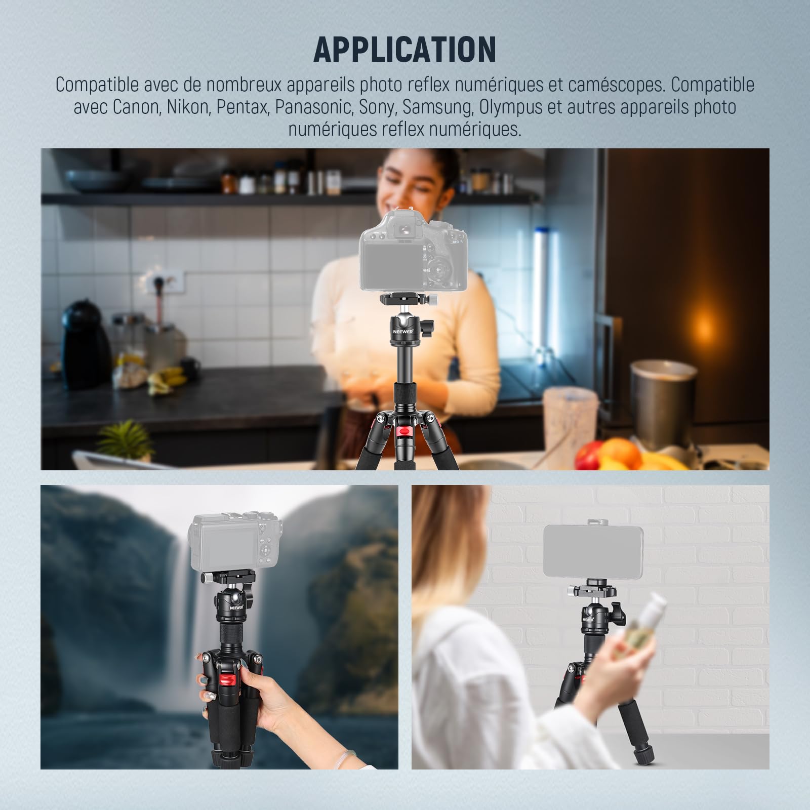 NEEWER Mini Trépied pour Appareil Photo avec Rotule à 360°
