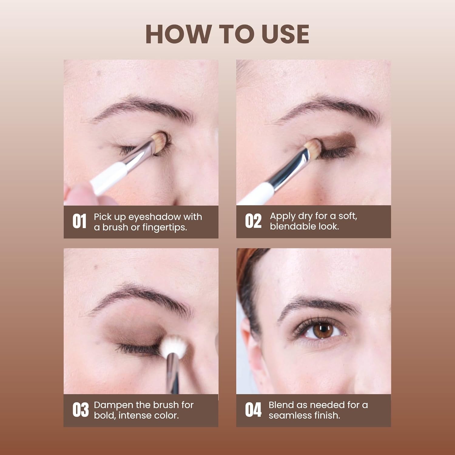 POISE Makeup Mineral Pressed Eye Color Compact with Earth-mineral High Pigments | Talc-free and Paraben-free Eye Shadow, FLESH