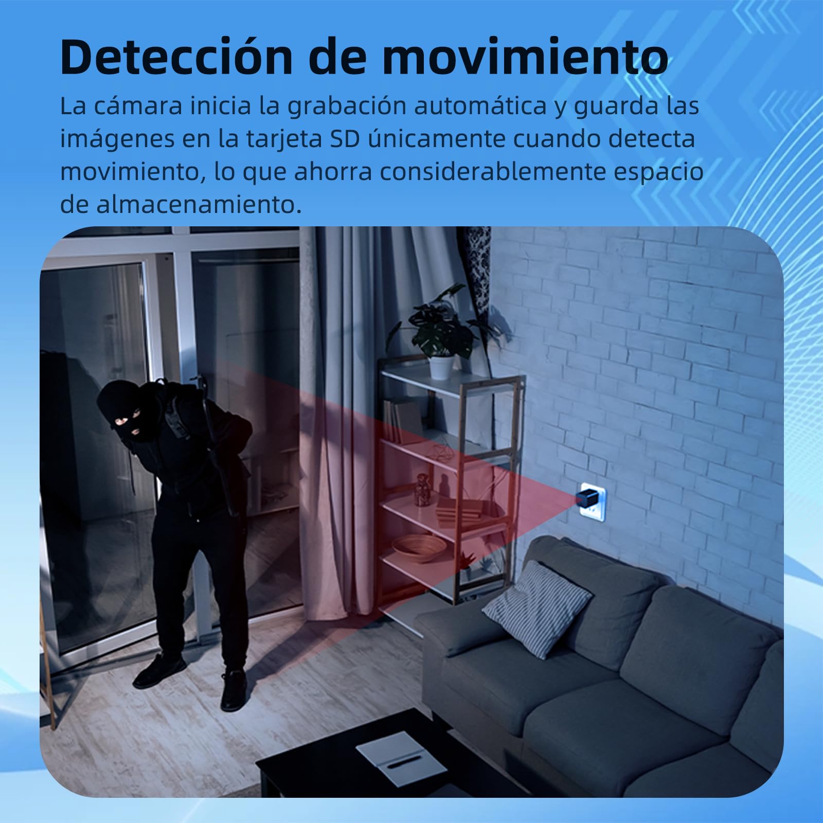 Cámara espía oculta, mini cámara, cámara niñera en alta definición 1080P,con función de detección de movimiento,apta para la vigilancia de seguridad en interiores,oficinas y otros lugares,sin Wi-Fi.