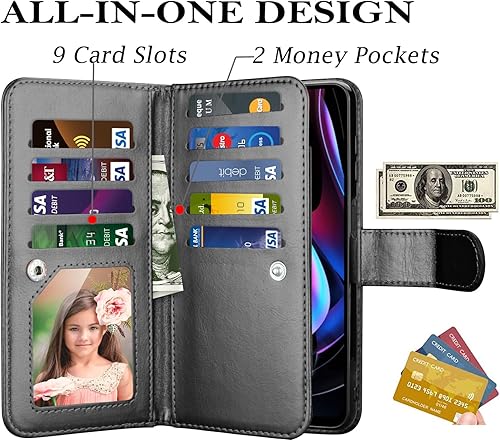 Miniatura 2 de Takfox Funda tipo cartera para Motorola Moto Edge 2021, funda para Moto Edge 5G UW 2021, ranuras para tarjetas de crédito, funda de piel sintética