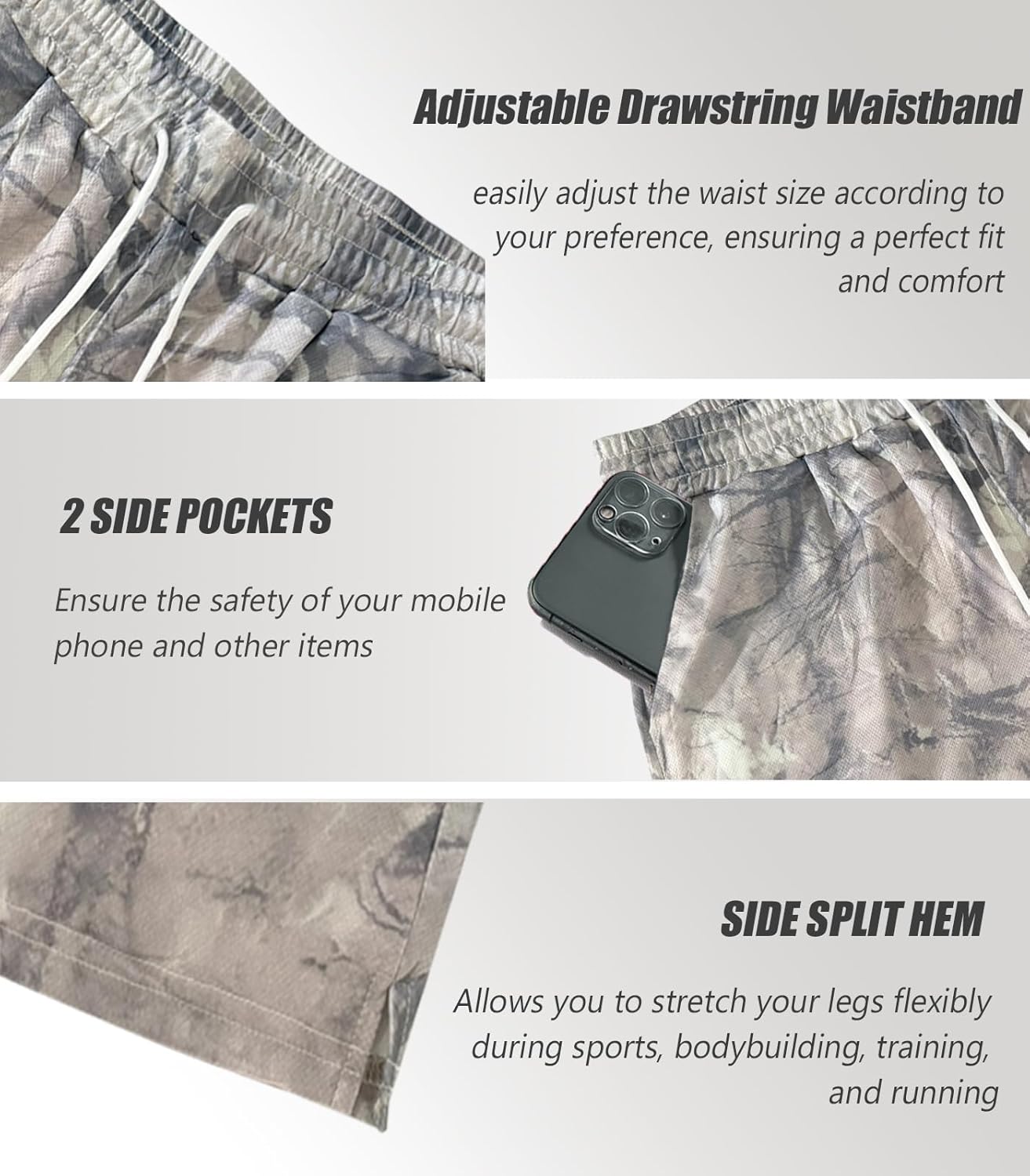 Mens Mesh Shorts 6Inch/9Inch Inseam Mens Athletic Shorts Breathable Fabric for Gym and Workouts - Image 3