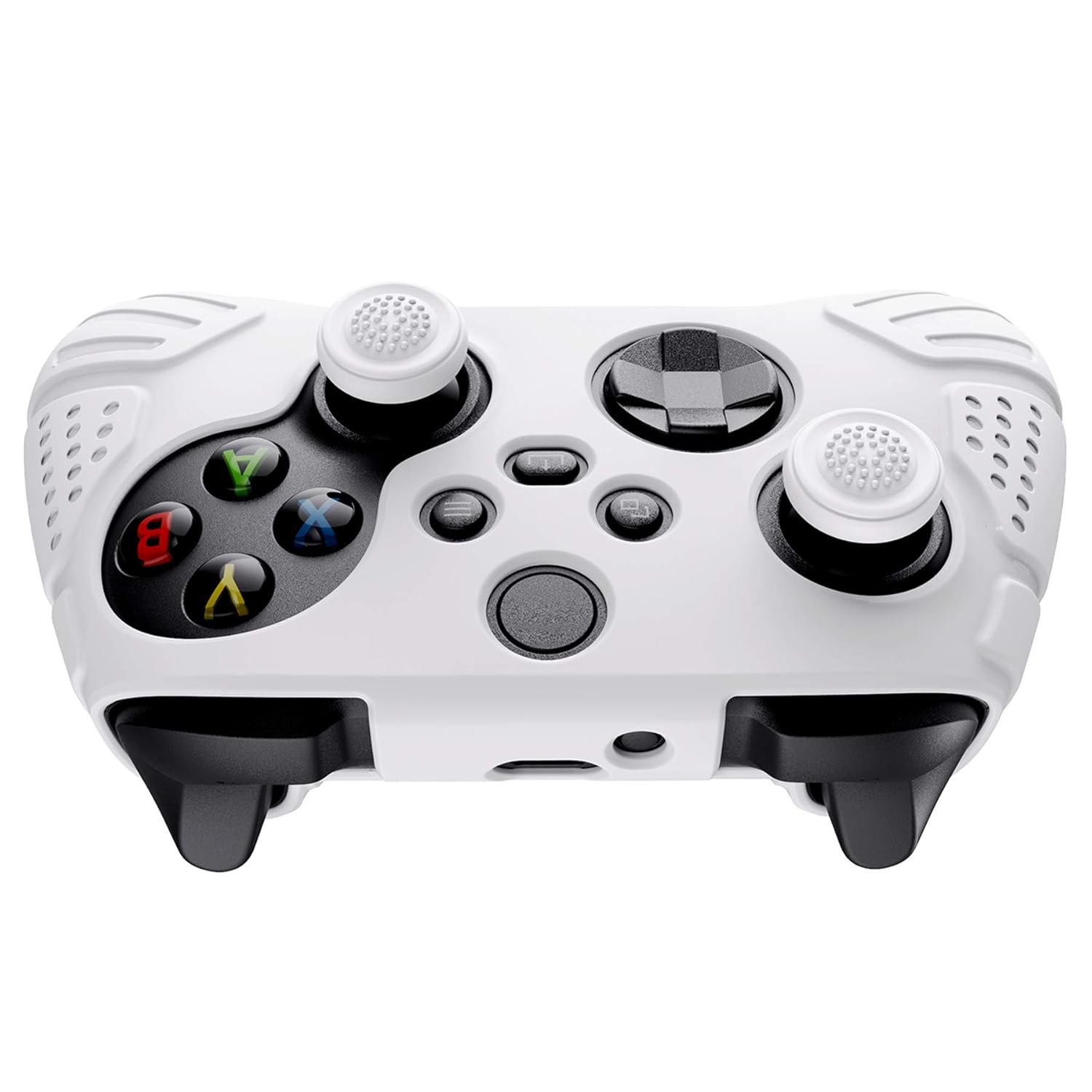 eXtremeRate PlayVital Guardian Edition White Ergonomic Soft Anti-slip Controller Silicone Case Cover for Xbox Series X/S, Rubber Protector Skins with Joystick Caps for Xbox Core Wireless Controller - Image 7