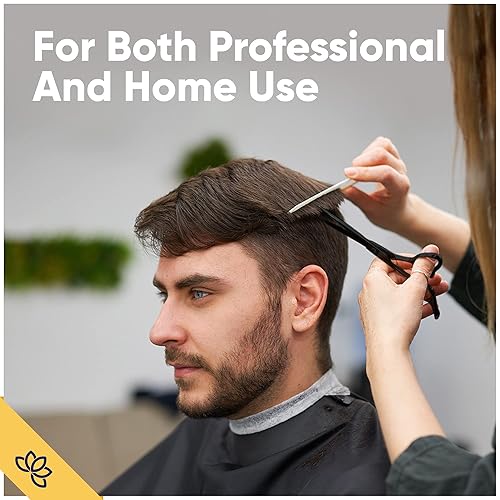 Vista 57 de Equinox - Juego de tijeras de peluquero profesional, incluye tijeras y tijeras de adelgazamiento para cortar el cabello y aseo, accesorios de acero
