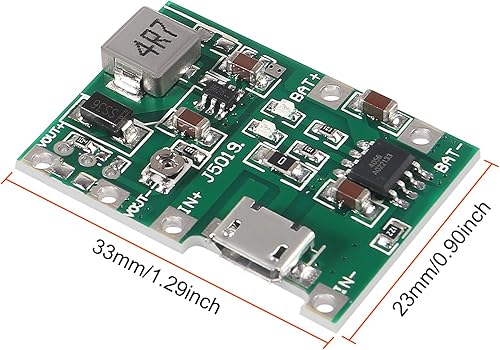 Miniatura 4 de 10 unids 18650 18650 Li-ion cargador de batería módulo 2A USB TP4056 ajustable Boost Módulo DC-DC 3.7V a 5V 9V 12V Step Up Boost Módulo DIY Kit
