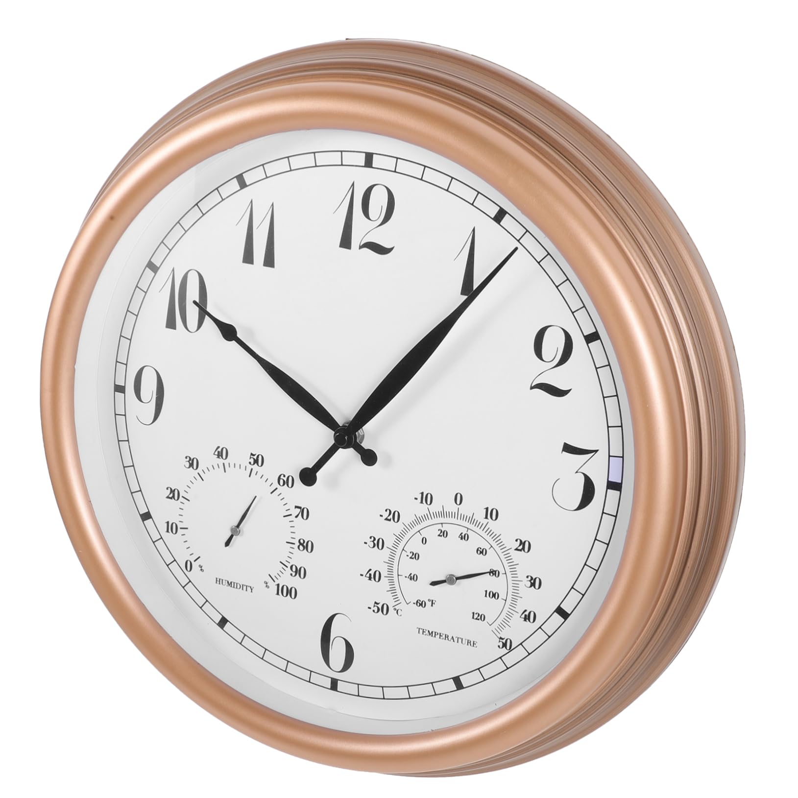Horloge Murale Extérieure Cabilock 38cm avec Hygromètre Intégré pour Jardin