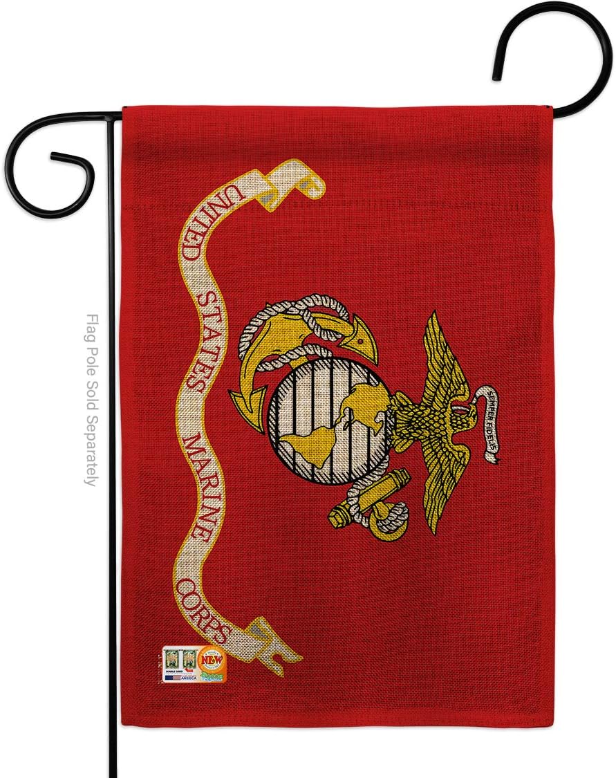 Marine Corps Garden Flag Armed Forces USMC Semper Fi United State American Military Veteran Retire Official Small Decorative Gift Yard House Banner Double-Sided Made In USA 13 X 18.5