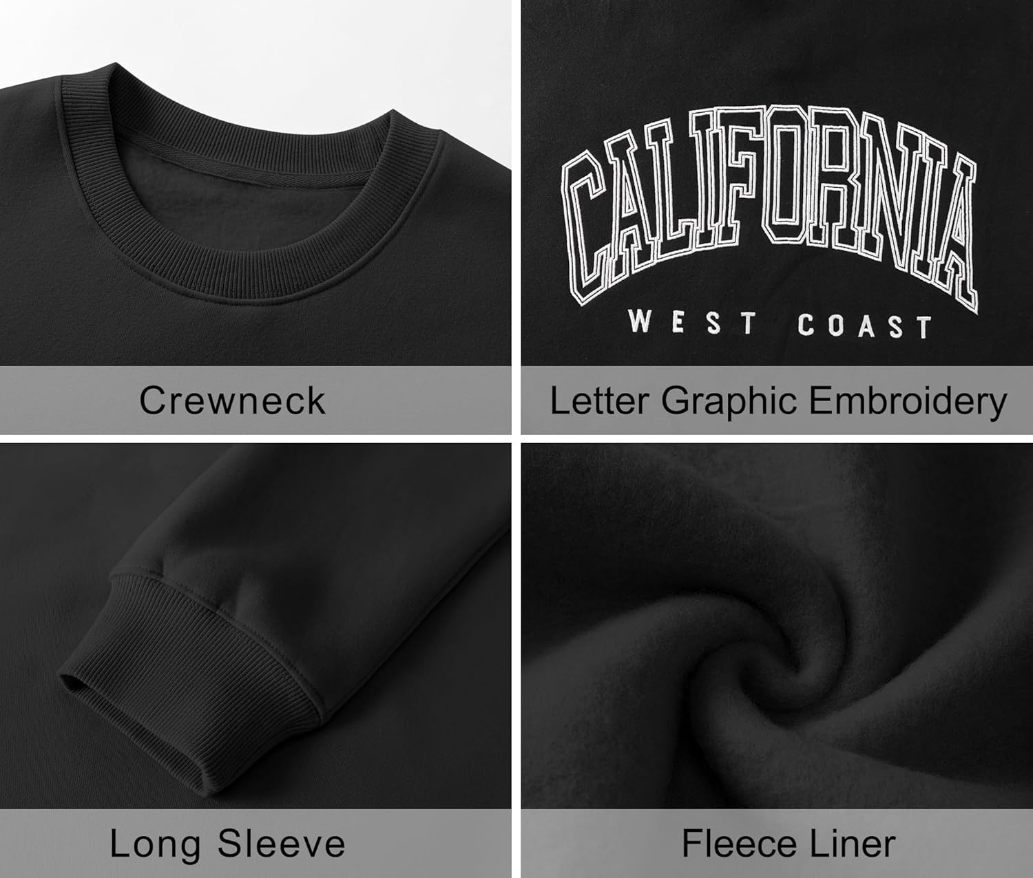 LOMON Oversized Sweatshirt for Women Crewneck Long Sleeve Casual Fleece Tops Graphic Hoodies Pullover Sweater - Image 5