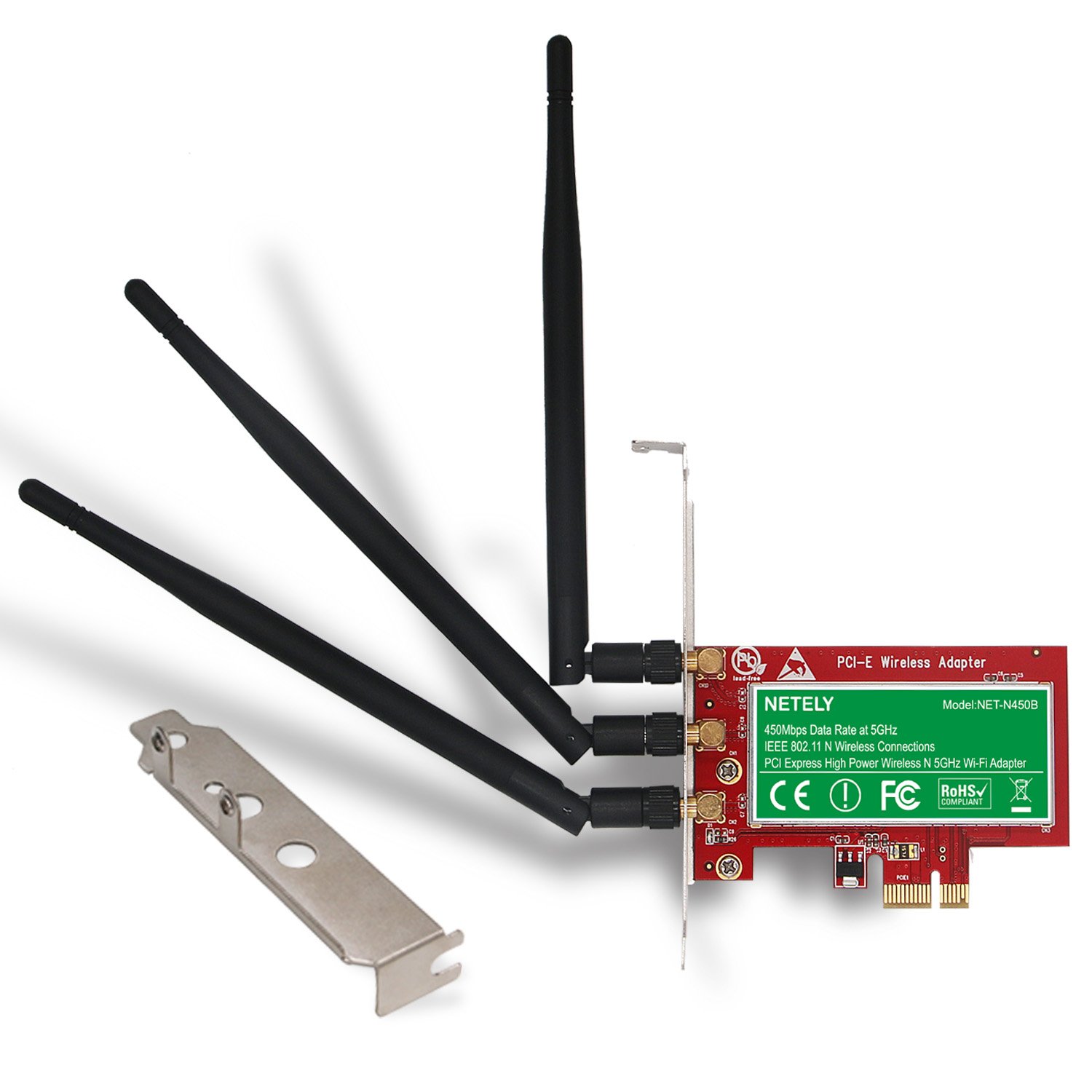 NETELY Wireless N 5GHz 450Mbps 3X3MIMO High Power PCI Express(PCIE) WiFi Adapter for PCs or