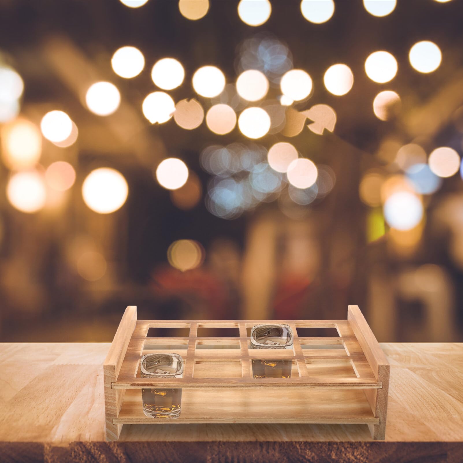 STOBAZA Shot Glasses Holder Wine Cup Storage Tray Multi-compartment Wine Cup Organizer for Home Kitchen Bar and Office Sturdy Construction for Various Glasses