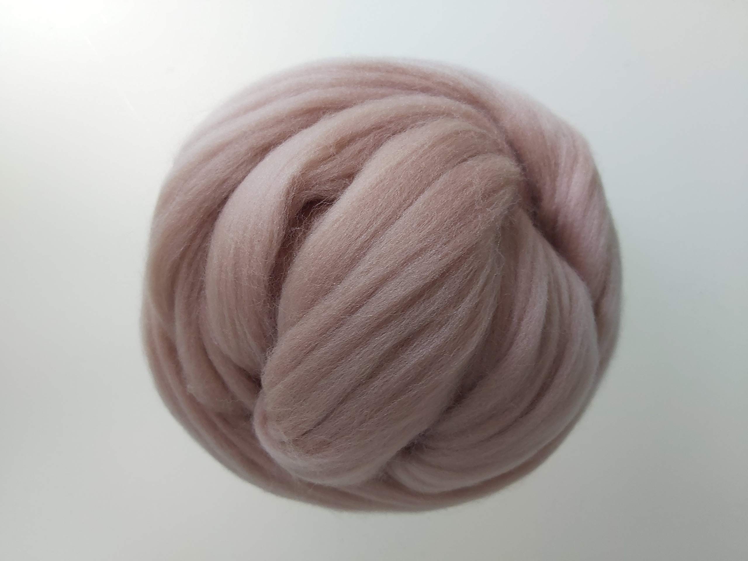 Brown Family* Pure Merino Roving Wool Top for Needle and Wet Felting, Spinning 30–200g (Natural Cream Beige, 200 g) — image 1