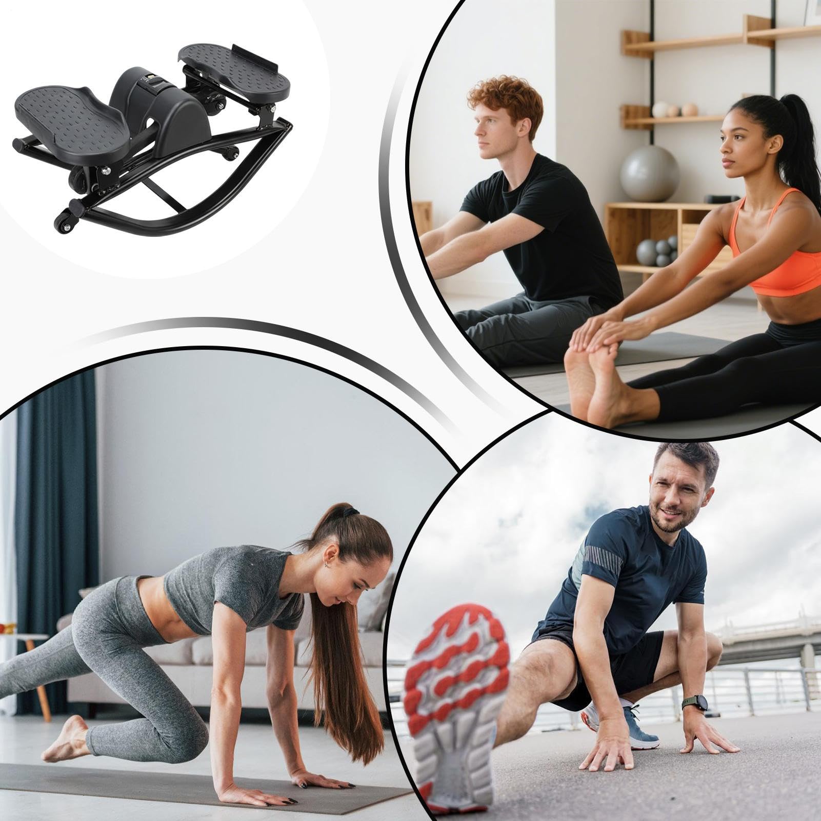 Stepper per Allenamento per Allenamento Fitness e Palestra | Macchina per Esercizi Stepper Laterale per Casa per Casa Palestra Dormitorio Ginocchia Gambe Glutei Addominali Uomini Donne