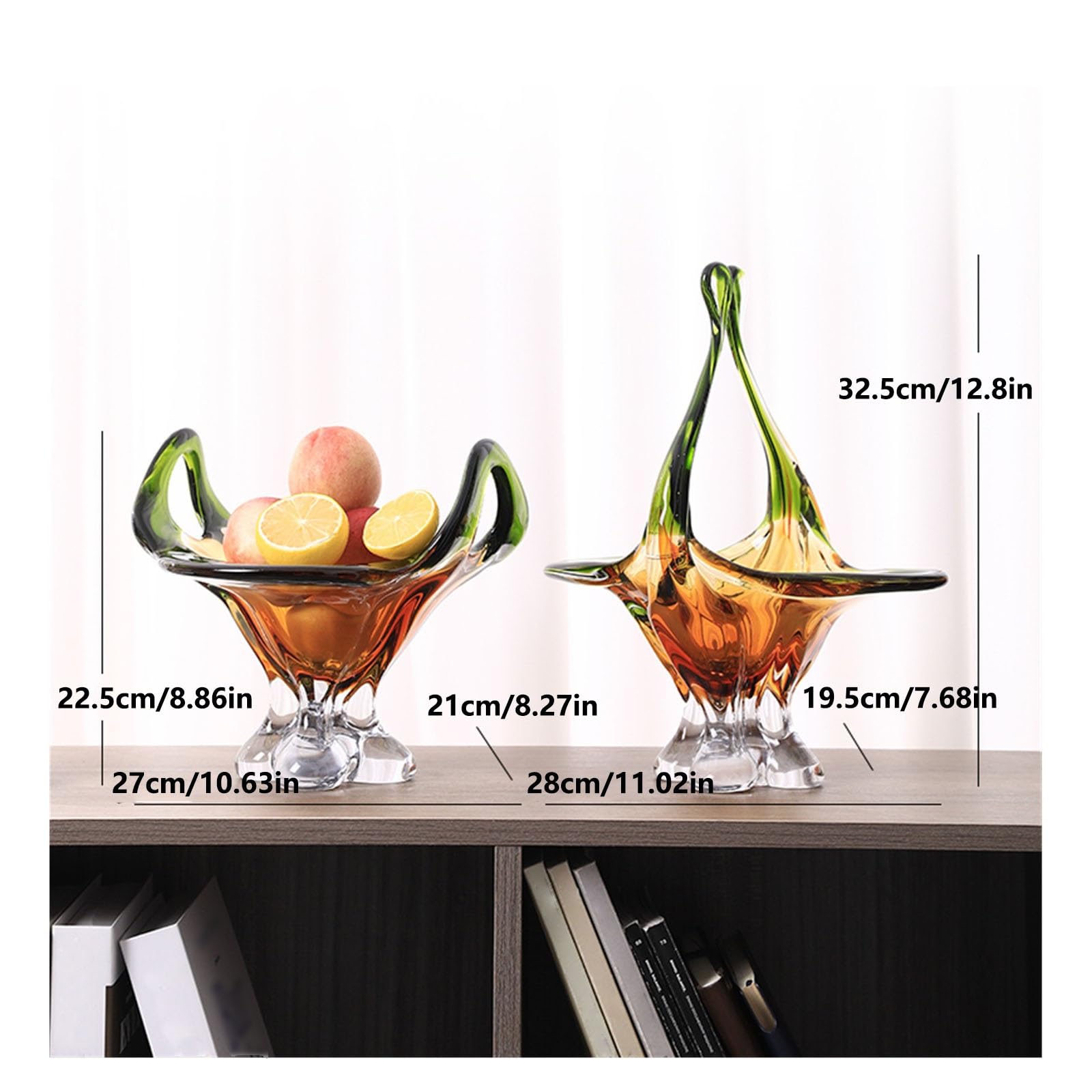 obstschalen Großer Glas-Obstteller, Glaskristall-Geschirr, dekorativer Dessertteller, Hochzeits-Süßigkeitenteller, dekorative Schüssel for Salat, Obst, Gemüse, Kuchen, Süßigkeiten, Snacks bonbonschale
