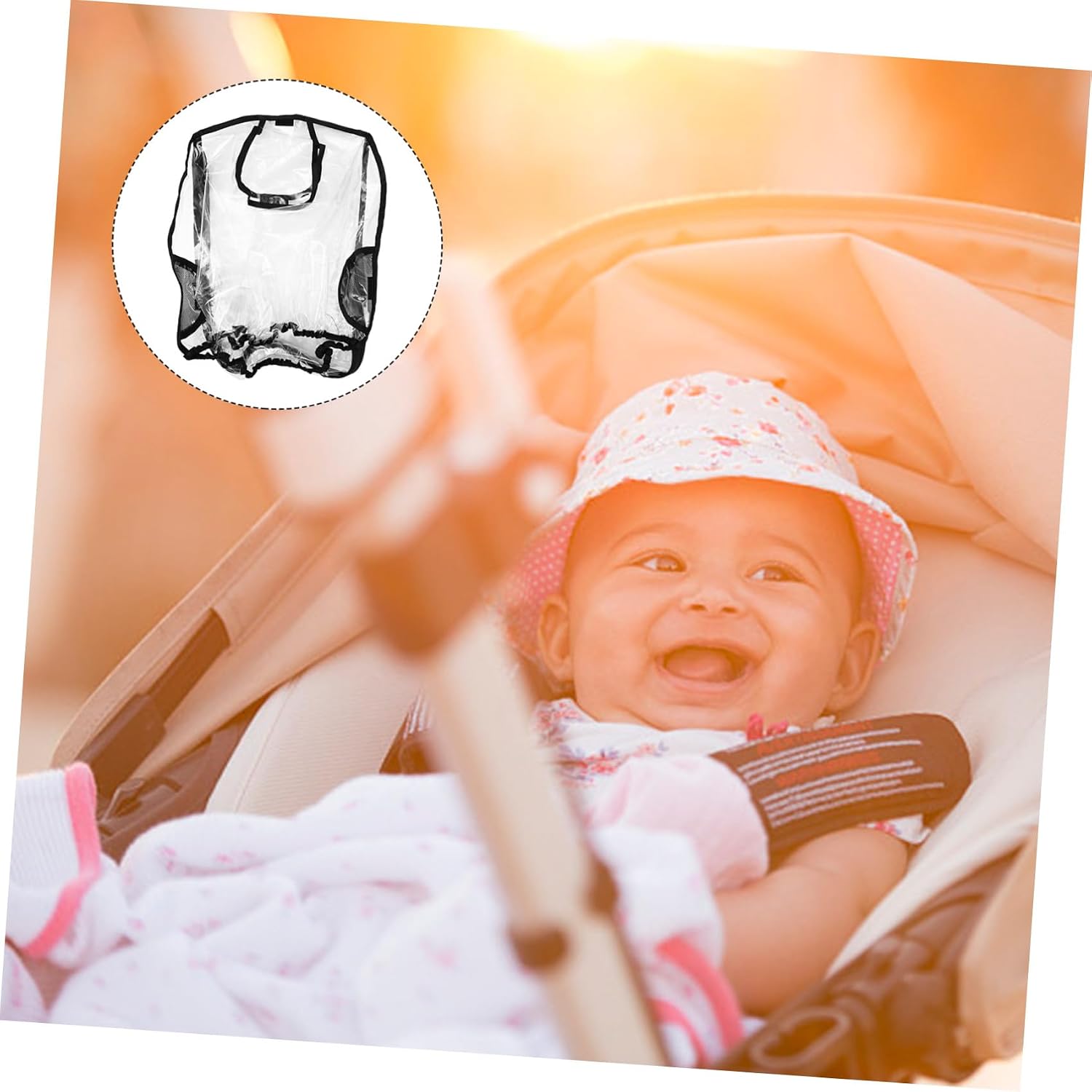 Stroller Rain Cover Windproof Carrier Rain Shield Waterproof Pram Cover for Outdoor Use Weather Protection