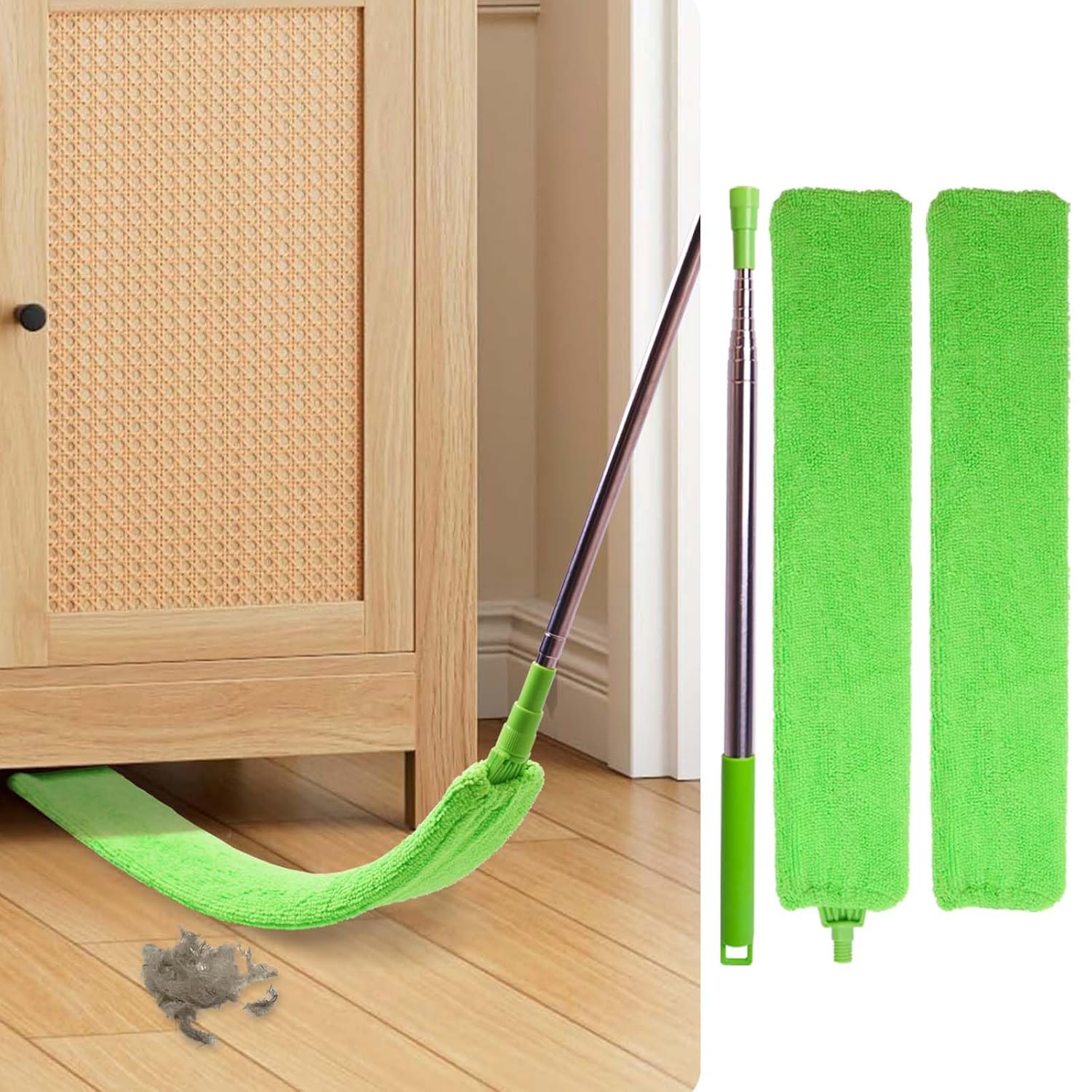 Retractable Gap Dust Cleaner Under Appliance Cleaning Tool Bafezoze Flat Duster for Under Refrigerator Fridge Stove Couch Bed
