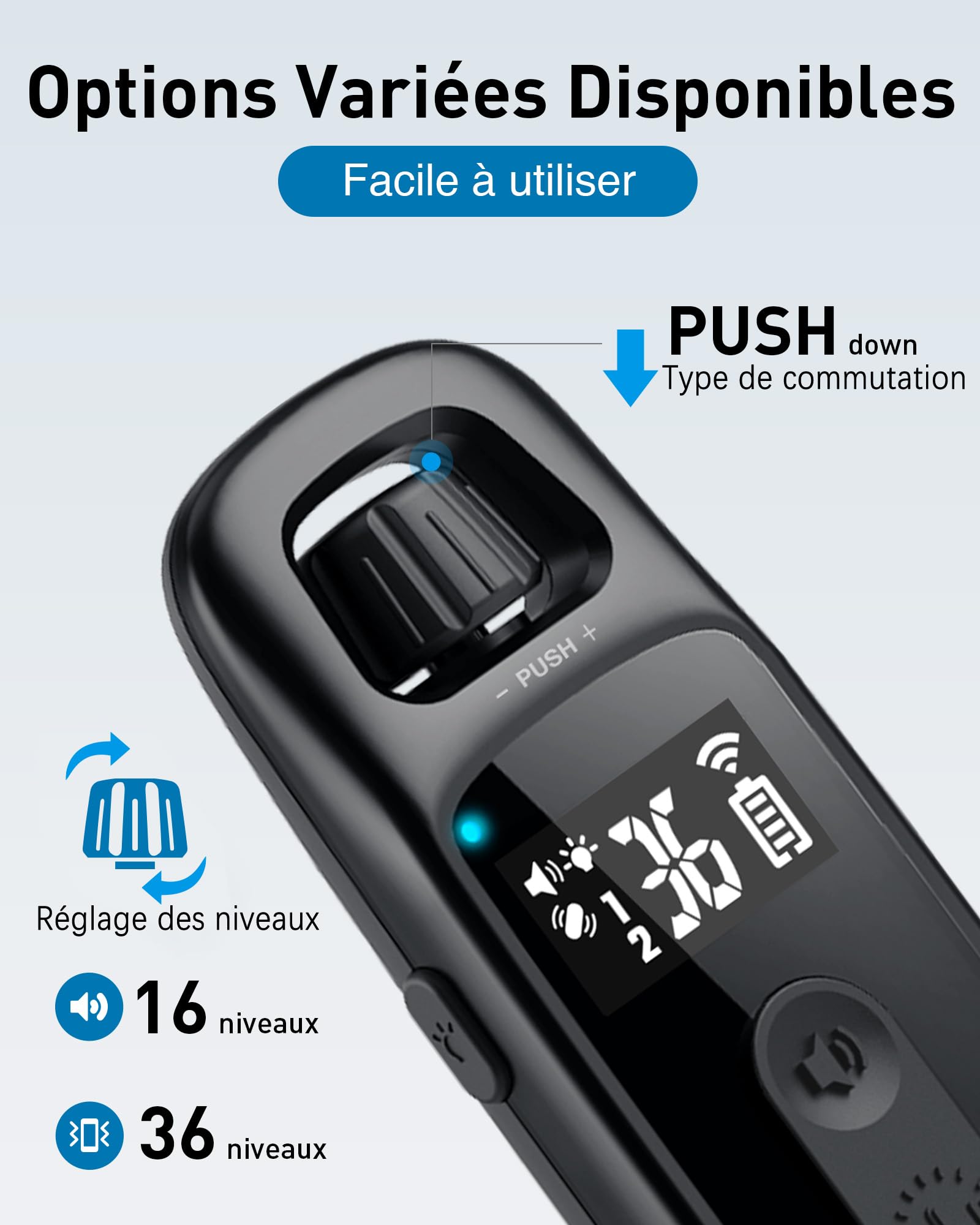 Cane Collare da addestramento ABBIDOT portata 1000 m, 4 modalità di illuminazione, segnale acustico, vibrazione, vibrazione potenziata, impermeabile IPX7