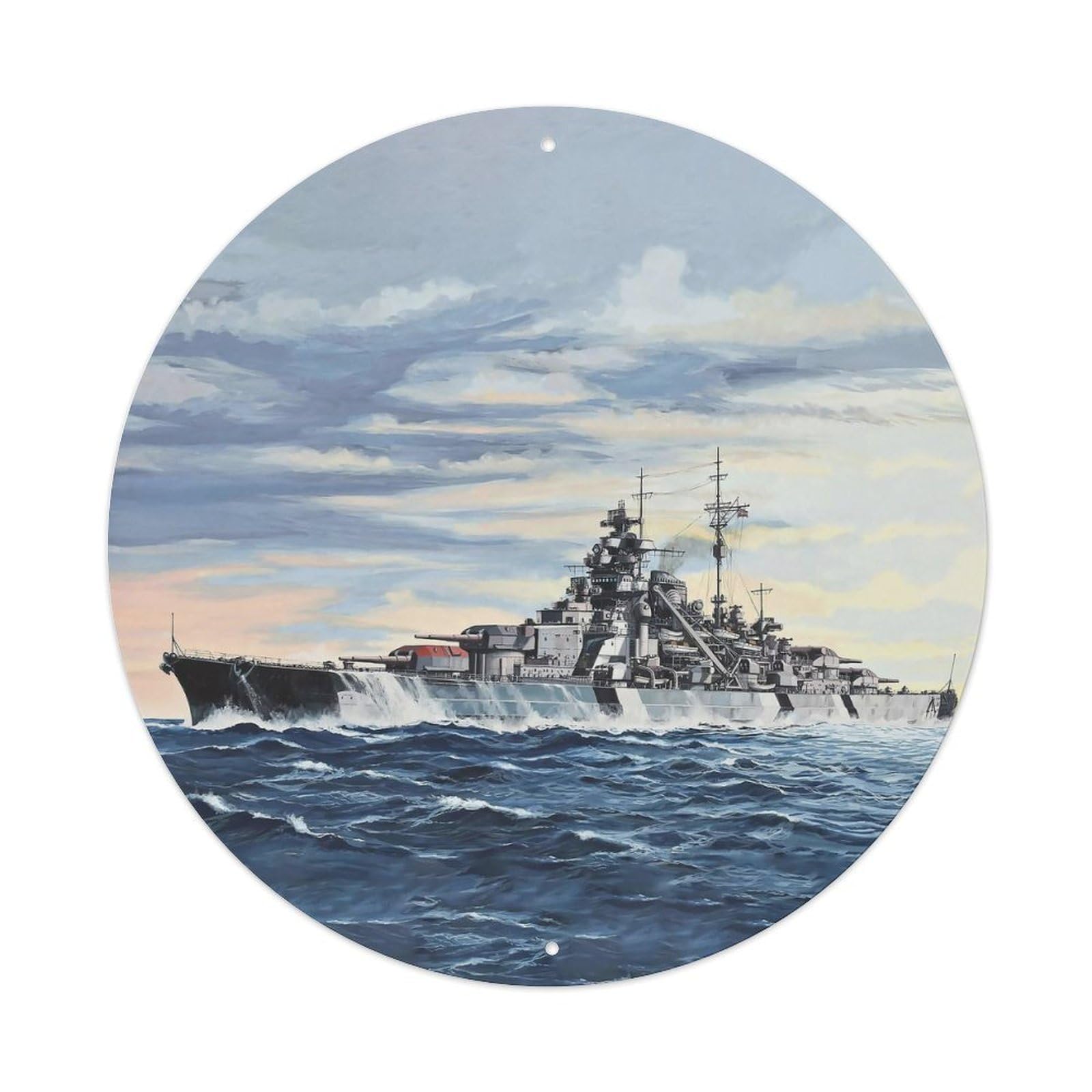 War Bismarck Battleship Ready to Go Vintage Metal Tin Sign Plaque Wall Decor for Cafe, Club Bar, Office, Garden Metal Poster 8x8Inch