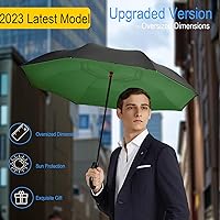 Vista 100 de SIEPASA Paraguas invertido invertido de 49/56 pulgadas, doble toldo extra grande, ventilado, resistente al viento, impermeable, paraguas de golf