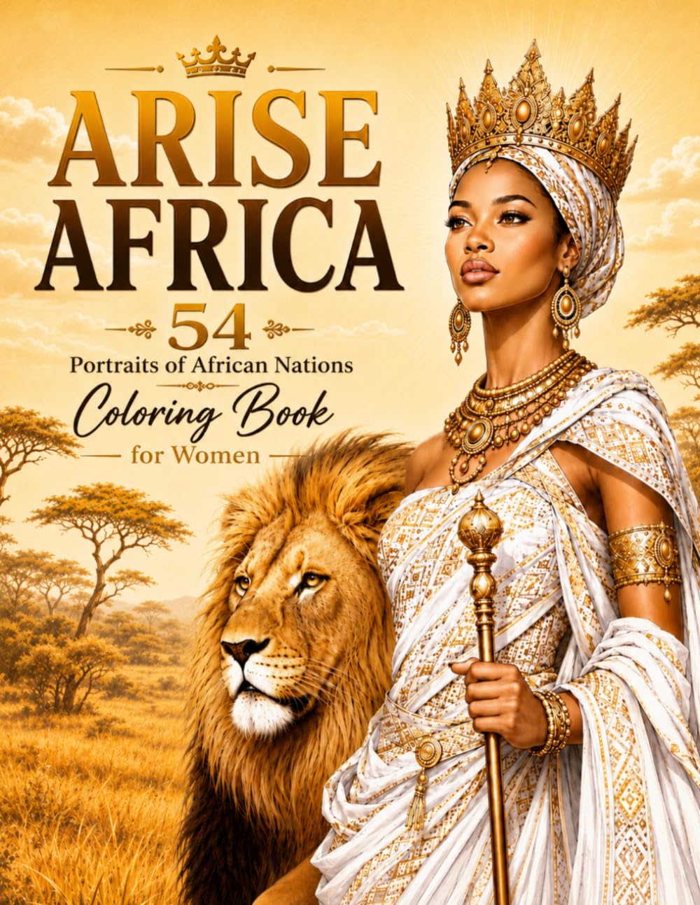 RISE AFRICA: 54 Portraits of African Nations | Coloring Book for Women