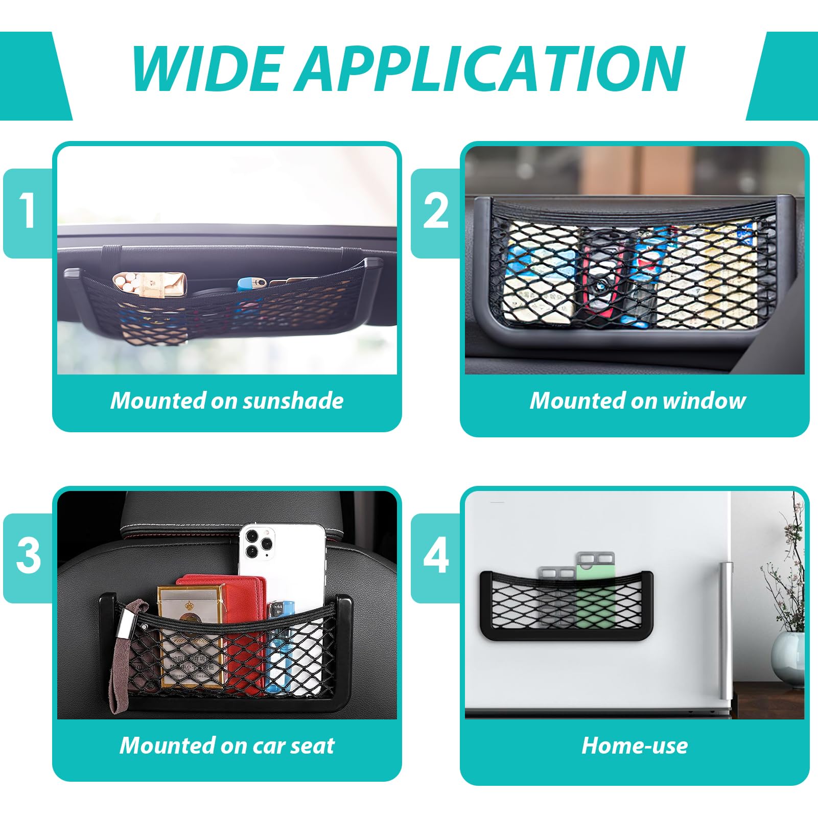 Rete Per Bagagli Auto - 80x53cm, Doppio Strato Con Cerniera, Universale Per Tetto Auto