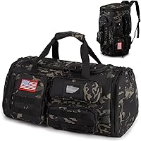 ATRIPACK Expandable 3-in-1 Tactical Gym Bag for Men - 58L Duffel with Shoe Compartment, Water-Resistant Travel Backpack