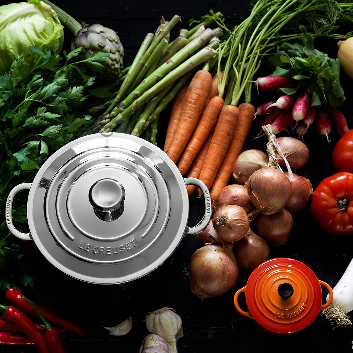 Image secondaire de Le Creuset Signature Cocotte Profonde en Acier Inoxydable avec Couvercle, Ø 24 cm, 3-Ply