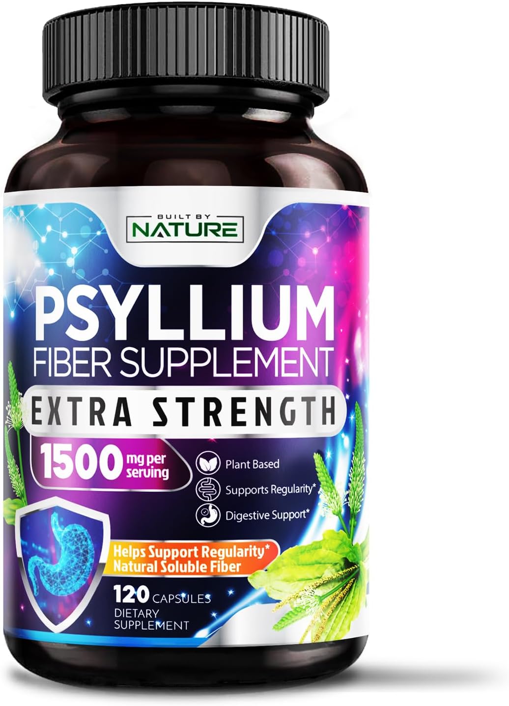 Psyllium Husk Capsules 1500mg, 120 Capsules