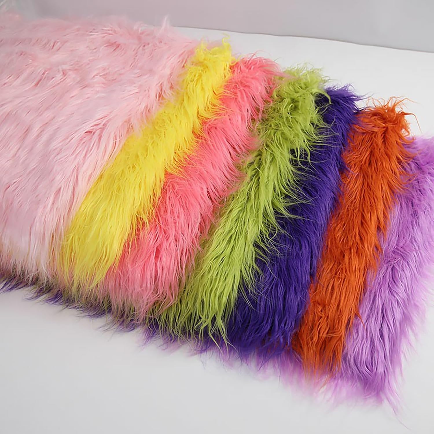 Pre-Cut Faux Fur Shaggy Plush Fabric 25cm*45cm Long Pile 9cm Soft Faux Fur Fabric for Craft Sewing Costumes Fursuits Home Decor(23 Green)