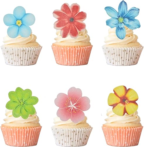 Miniatura 8 de 40 piezas comestible de mariposa para cupcakes, papel de oblea comestible, decoración de cupcakes para boda, cumpleaños, baby shower, suministros de