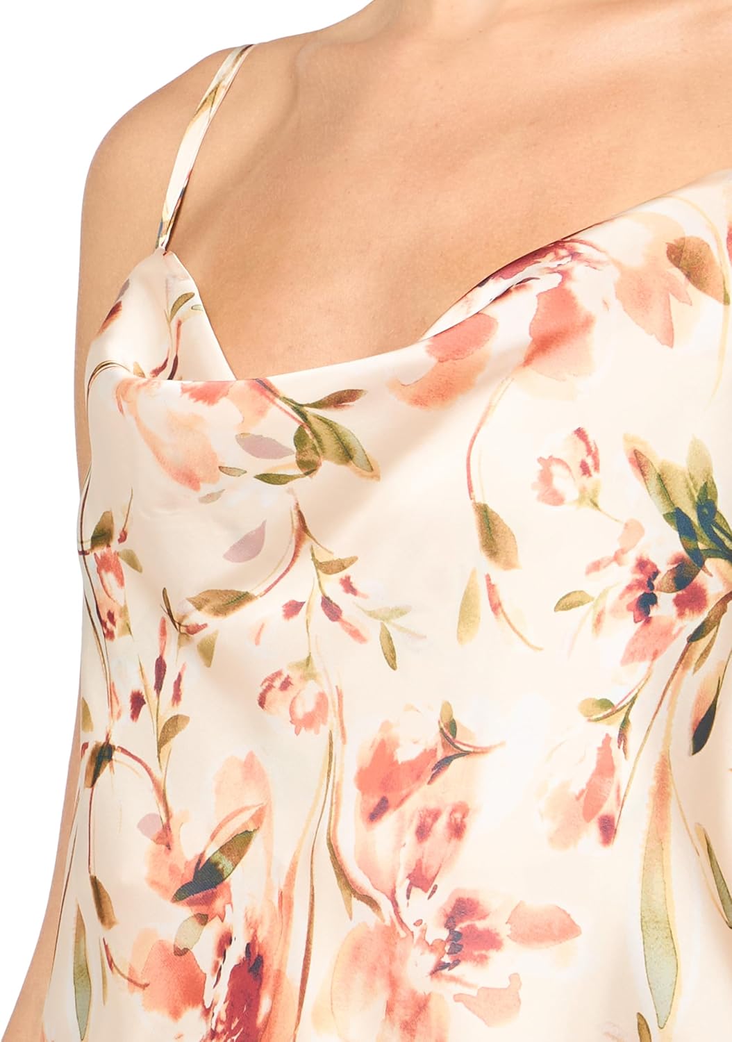 Laundry by Shelli Segal Women's Sleeveless Cowl Neck Elegant Satin Ruffle Midi Dress - Image 3