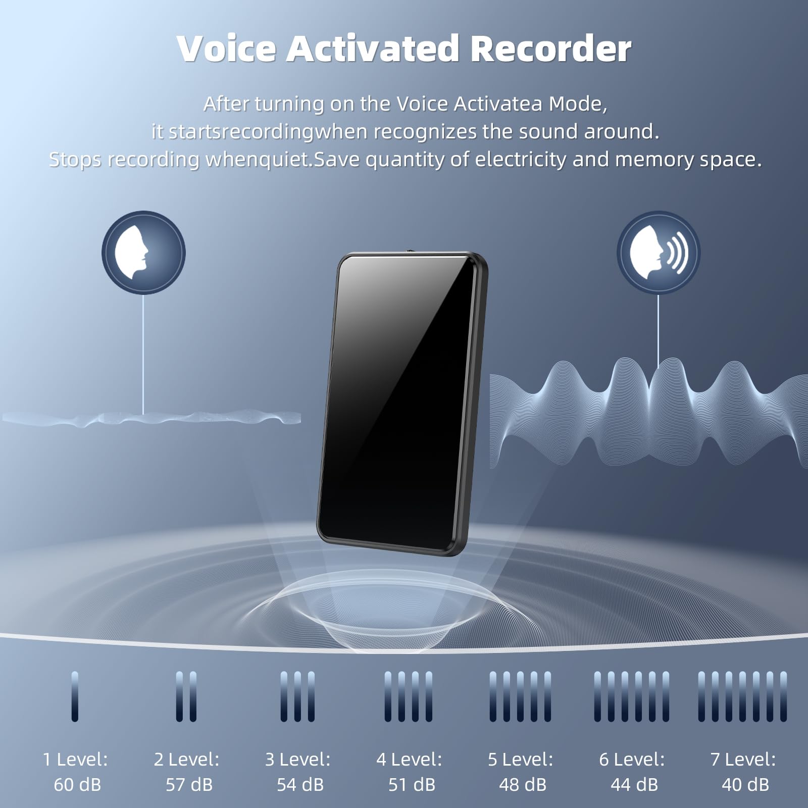 Enregistreur Vocal Espion Magnétique - Activation Vocale, 600h D'autonomie | Dictaphone Discret USB