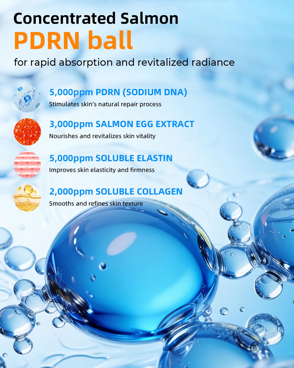 Salmon PDRN DNA Anti-Aging Serum, 8000ppm(PDRN & Salmon Egg), Apple Stem Cells Boun... - Image 3