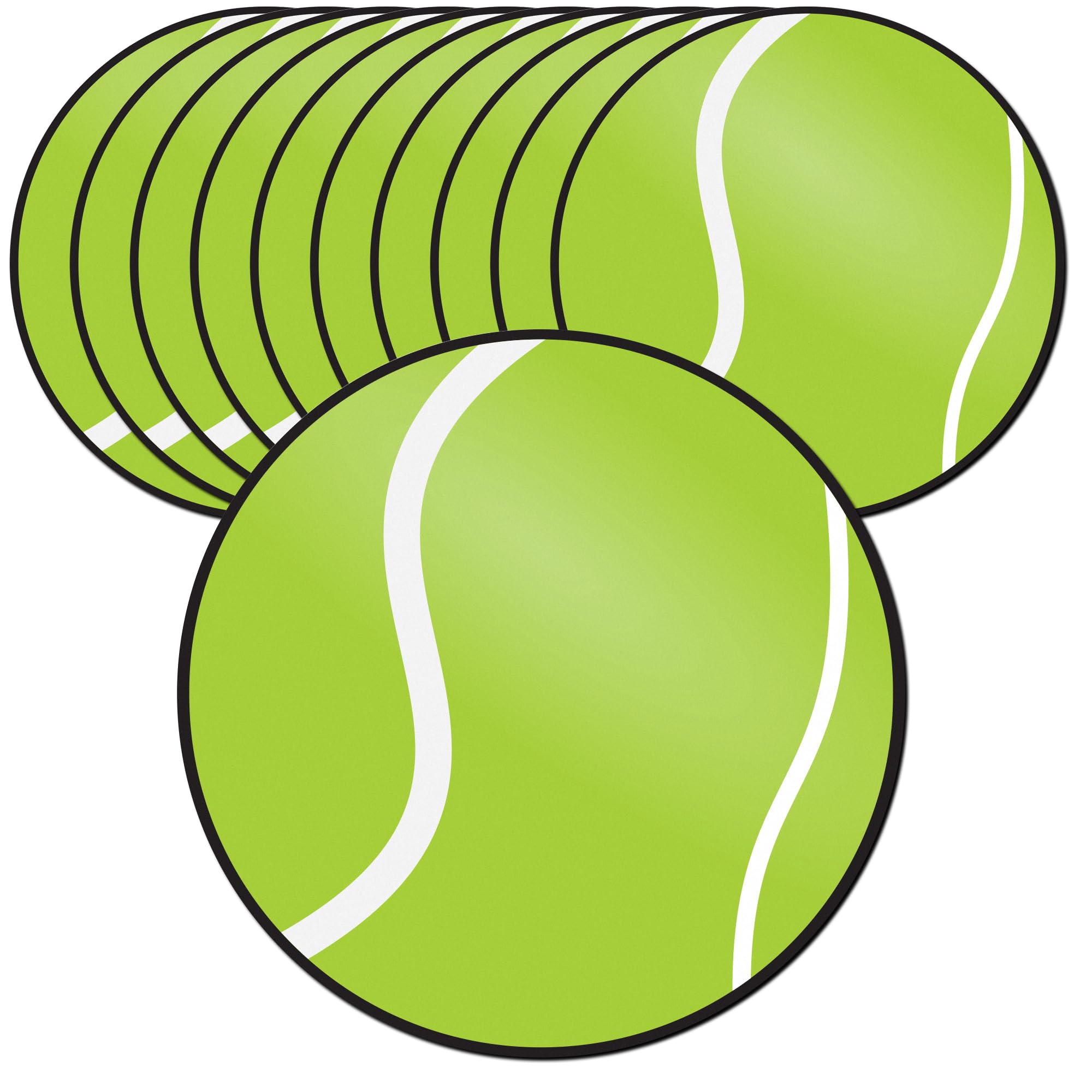 Tennis Paper Cutouts 50pcs | 5" Sports Ball Cut Outs for Party Decorations, Wall Decor, Bulletin Board