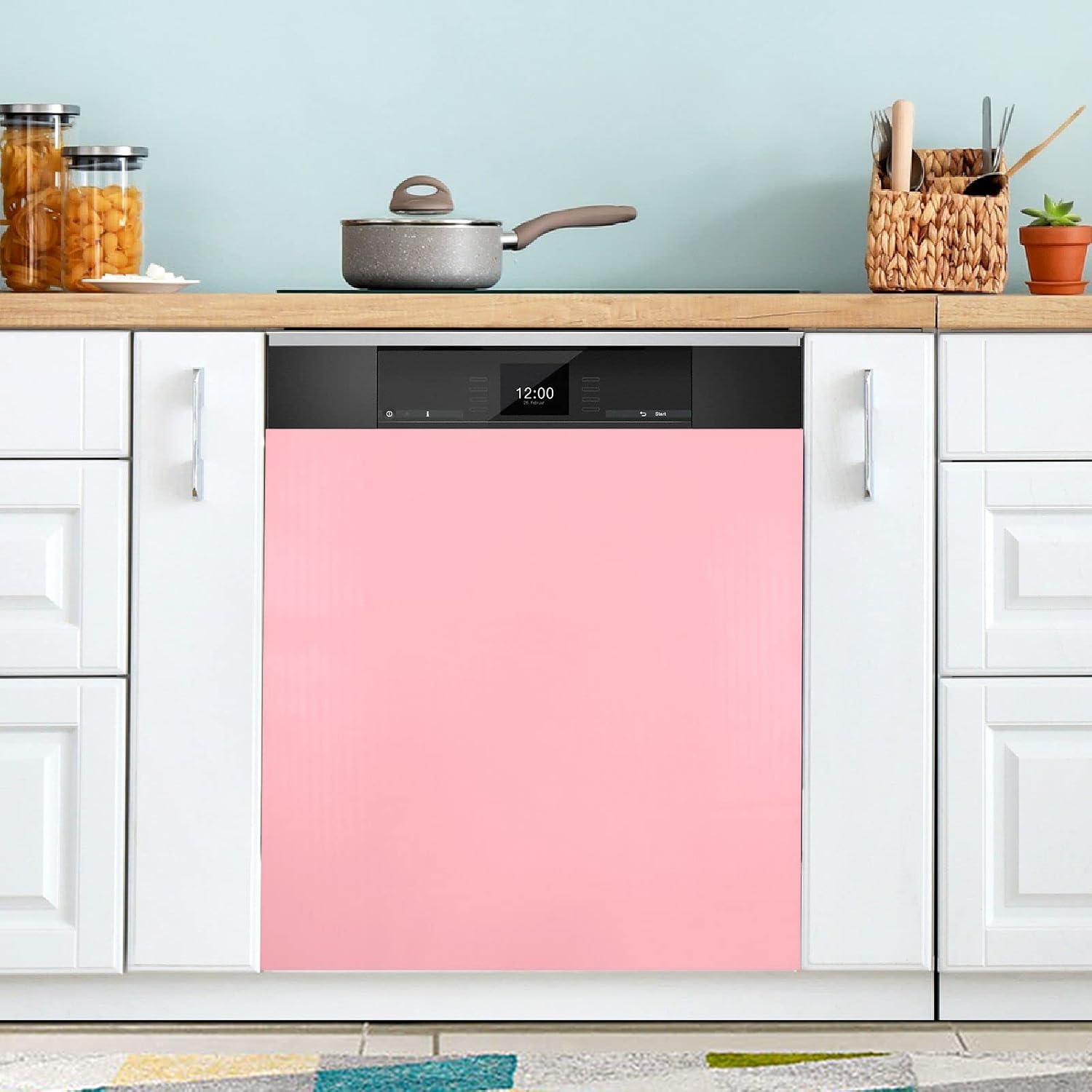 Light Pink Dishwasher Magnet Cover 23 x 26 inch Refrigerator Magnet Cover Kitchen Decoration 20821