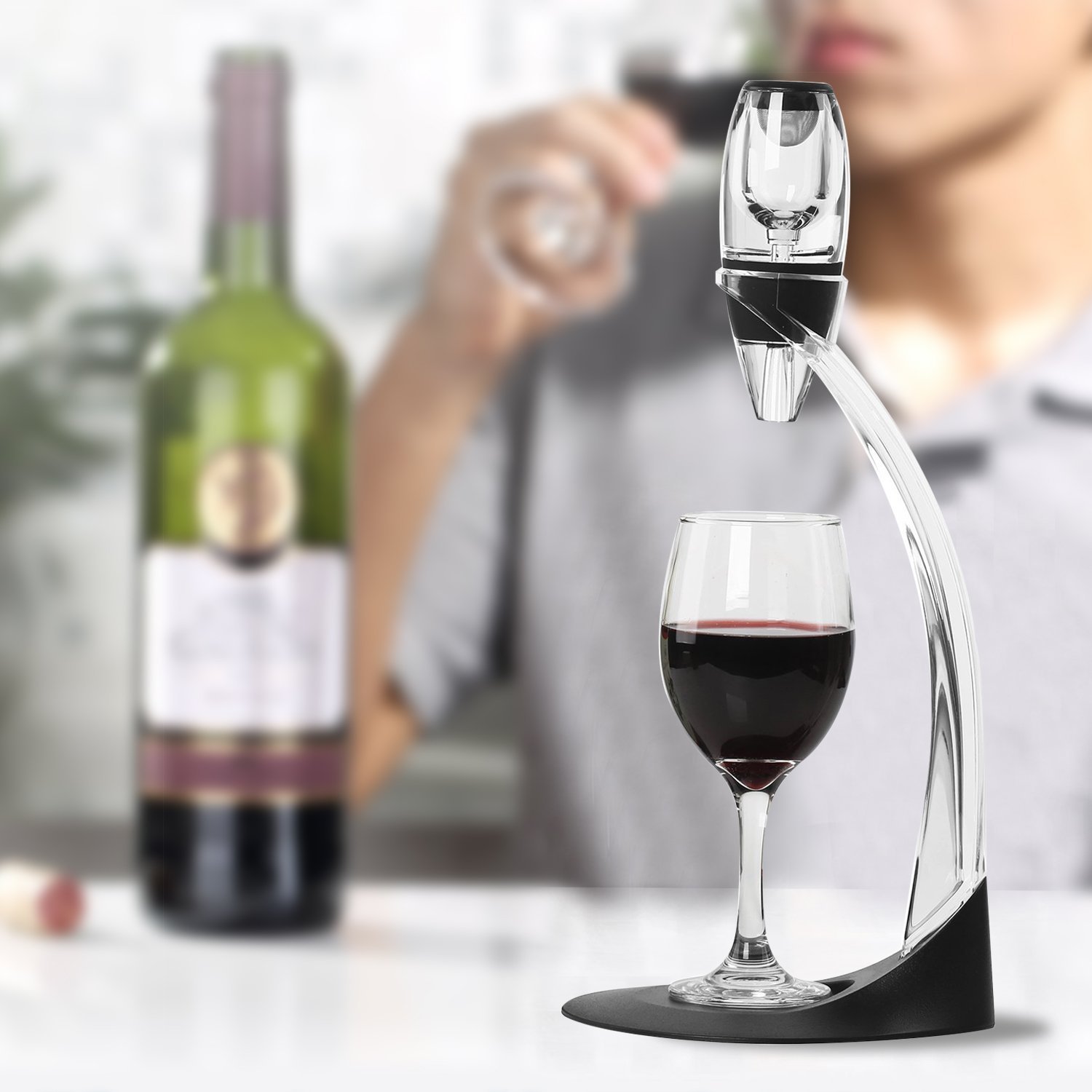 snaideal Deluxe zestaw upominkowy bez użycia rąk karafka do wina niezbędnik napowietrzacz do wina i wieża zestaw upominkowy